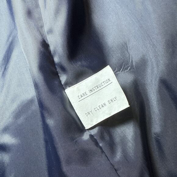 Vintage 1980’s Michelle Stuart Navy Blue Trench Coat Collections Petite 8P EUC - Picture 11 of 16